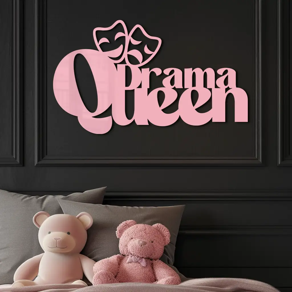 Drama Queen Metal Wall Art – Theatrical Comedy & Tragedy Mask Design - KAFGP093 by Enova Art