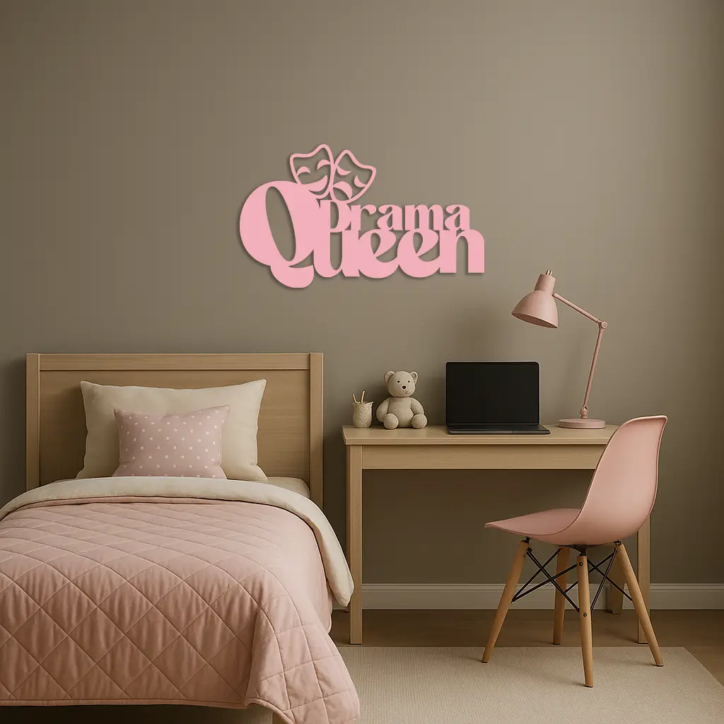 Drama Queen Metal Wall Art – Theatrical Comedy & Tragedy Mask Design - KAFGP093 by Enova Art