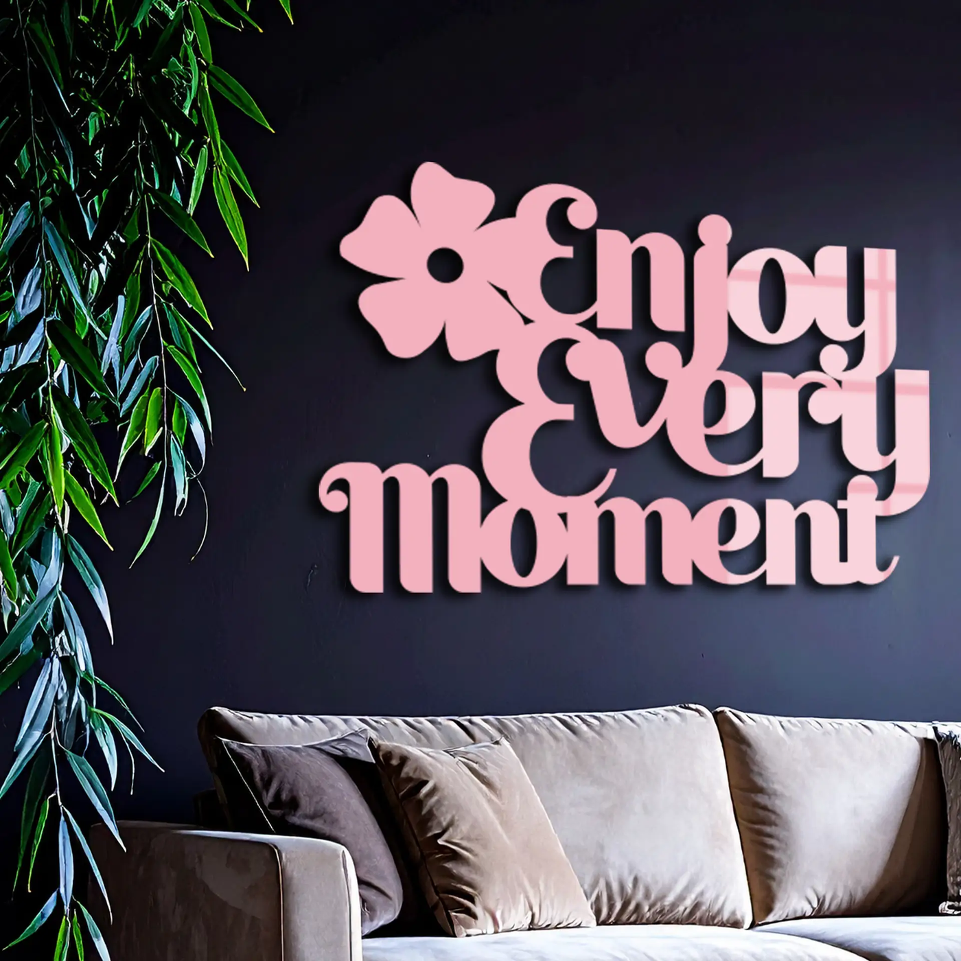 Enjoy Every Moment Metal Wall Art – Inspirational Quote Home Decor - KAFGP095 by Enova Art