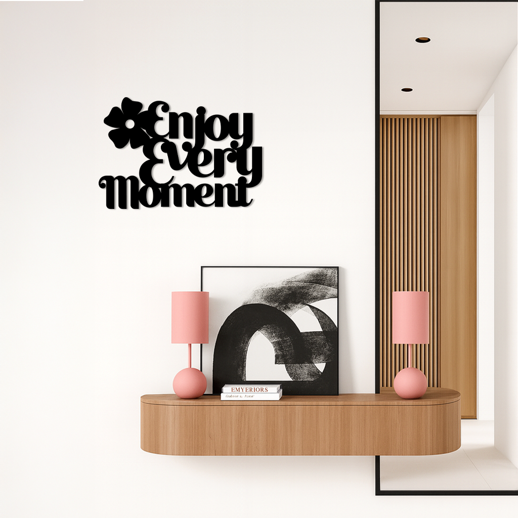 Enjoy Every Moment Metal Wall Art – Inspirational Quote Home Decor - KAFGP095 by Enova Art