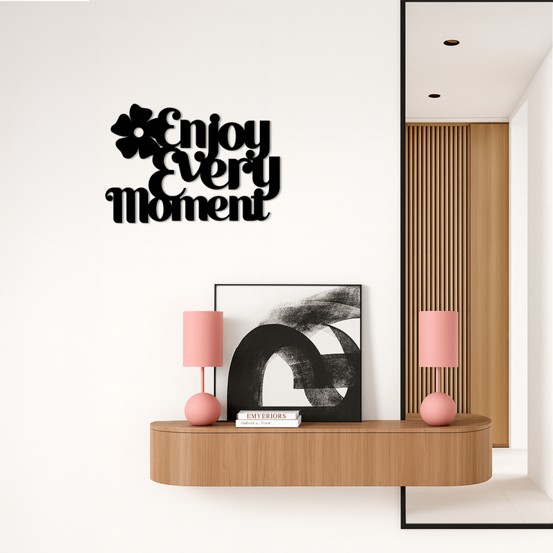 Enjoy Every Moment Metal Wall Art – Inspirational Quote Home Decor - KAFGP095 by Enova Art