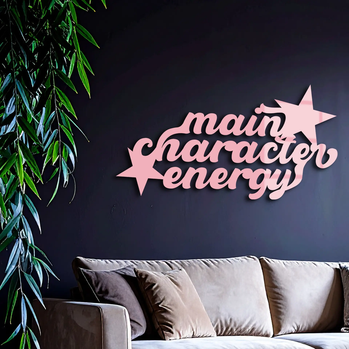 Main Character Energy Metal Wall Art – Bold Motivational Quote Sign - KAFGP098 by Enova Art