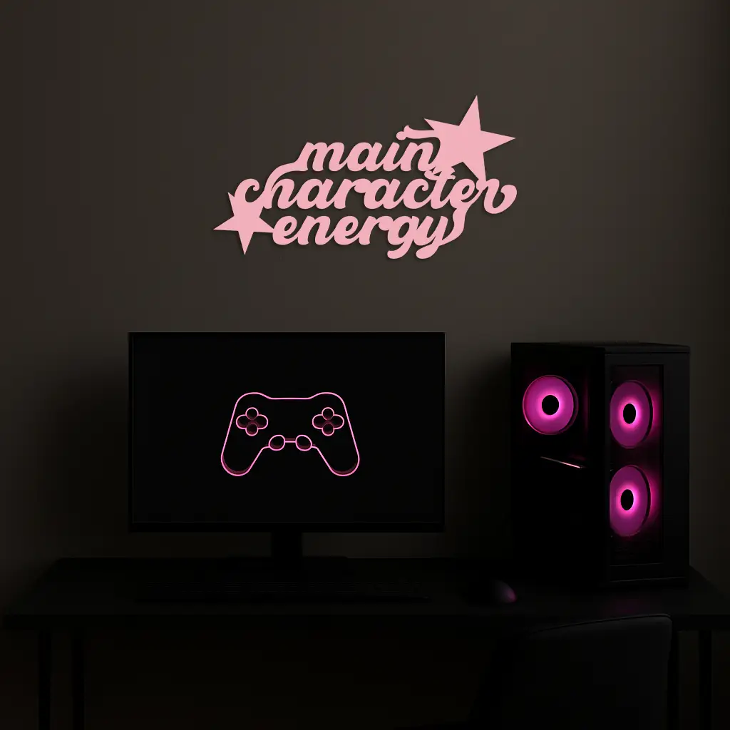 Main Character Energy Metal Wall Art – Bold Motivational Quote Sign - KAFGP098 by Enova Art