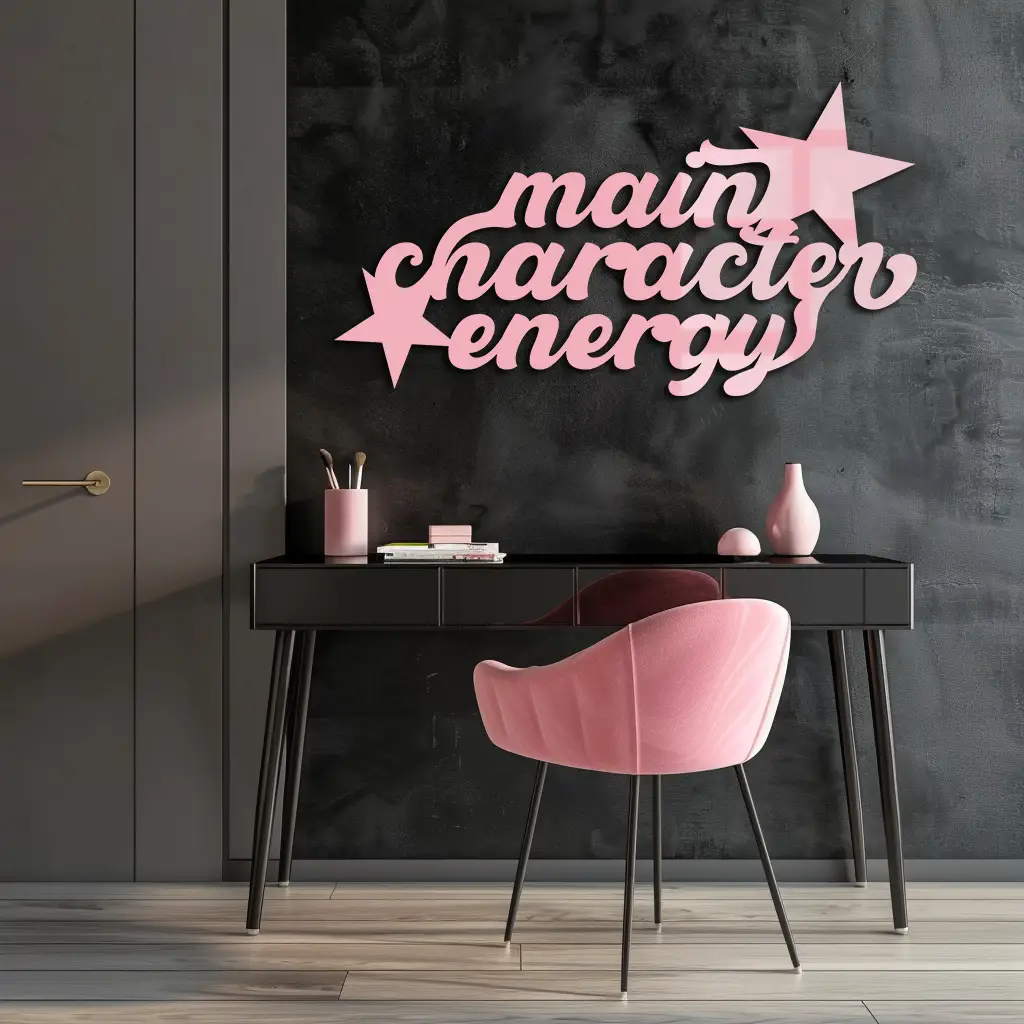 Main Character Energy Metal Wall Art – Bold Motivational Quote Sign - KAFGP098 by Enova Art