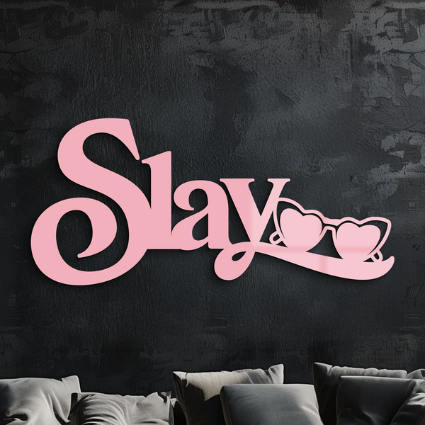 Slay Metal Wall Art – Heart Sunglasses Statement Design - KAFGP107
