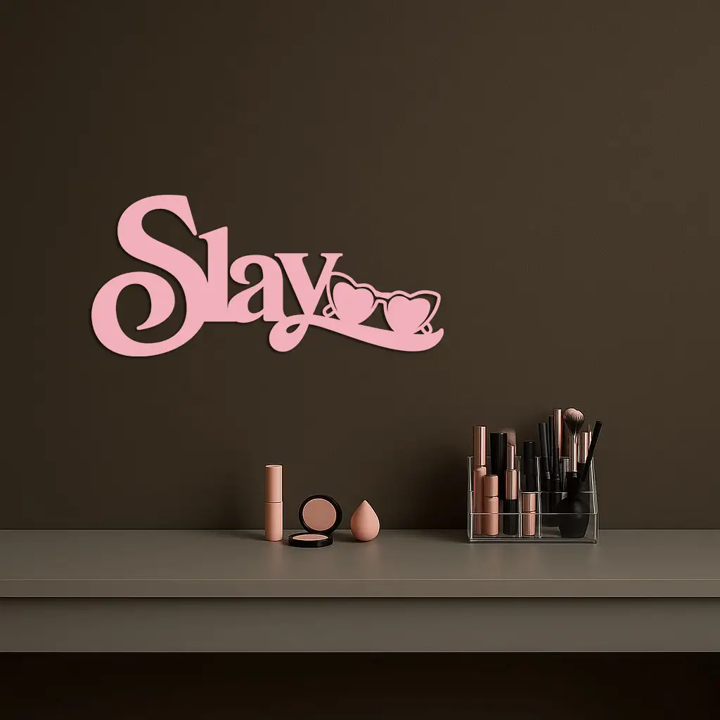 Slay Metal Wall Art – Heart Sunglasses Statement Design - KAFGP107 by Enova Art