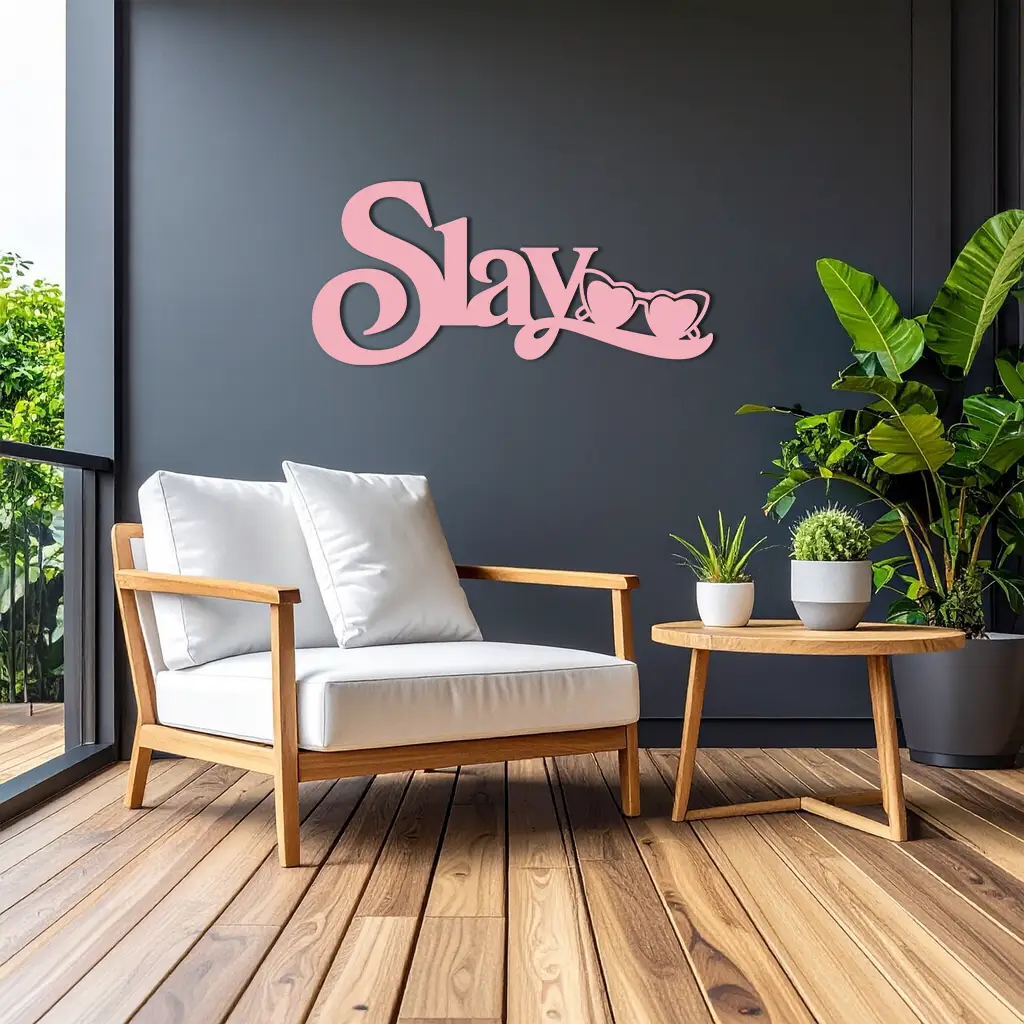 Slay Metal Wall Art – Heart Sunglasses Statement Design - KAFGP107 by Enova Art
