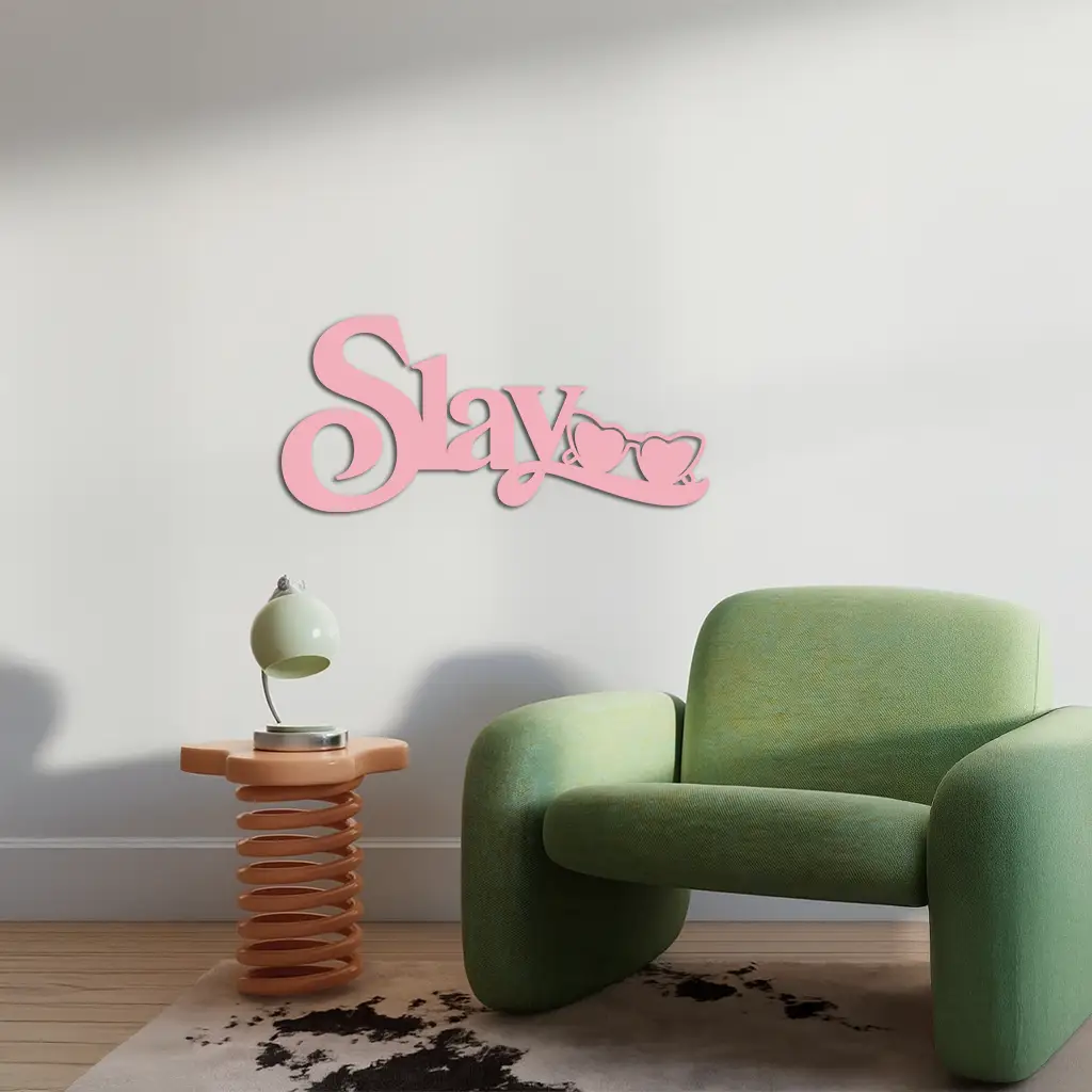 Slay Metal Wall Art – Heart Sunglasses Statement Design - KAFGP107 by Enova Art