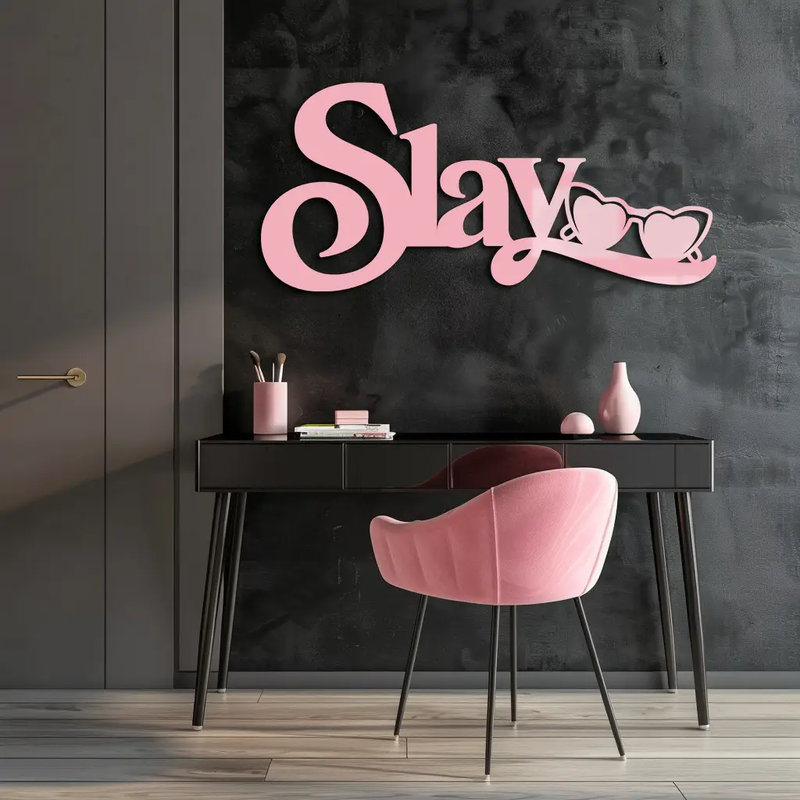 Slay Metal Wall Art – Heart Sunglasses Statement Design - KAFGP107 by Enova Art