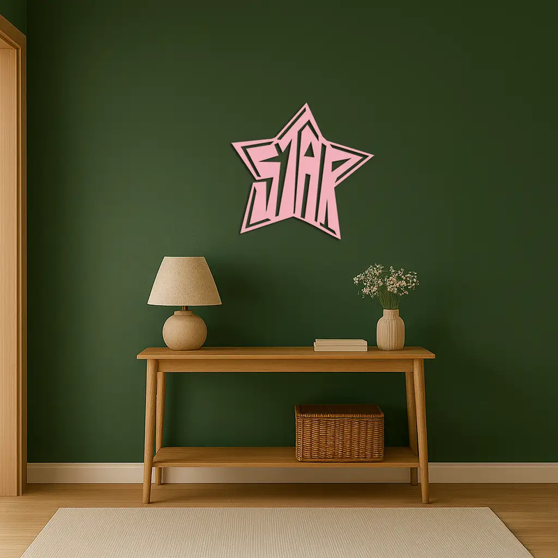 Star Shaped Typography Metal Wall Art – Bold Statement Design - KAFGP108 by Enova Art