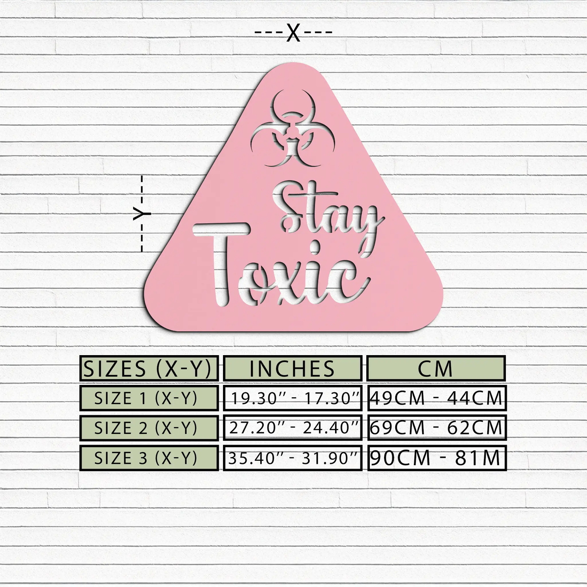 Stay Toxic Warning Sign Metal Wall Art – Bold Caution Style Decor - KAFGP109 by Enova Art