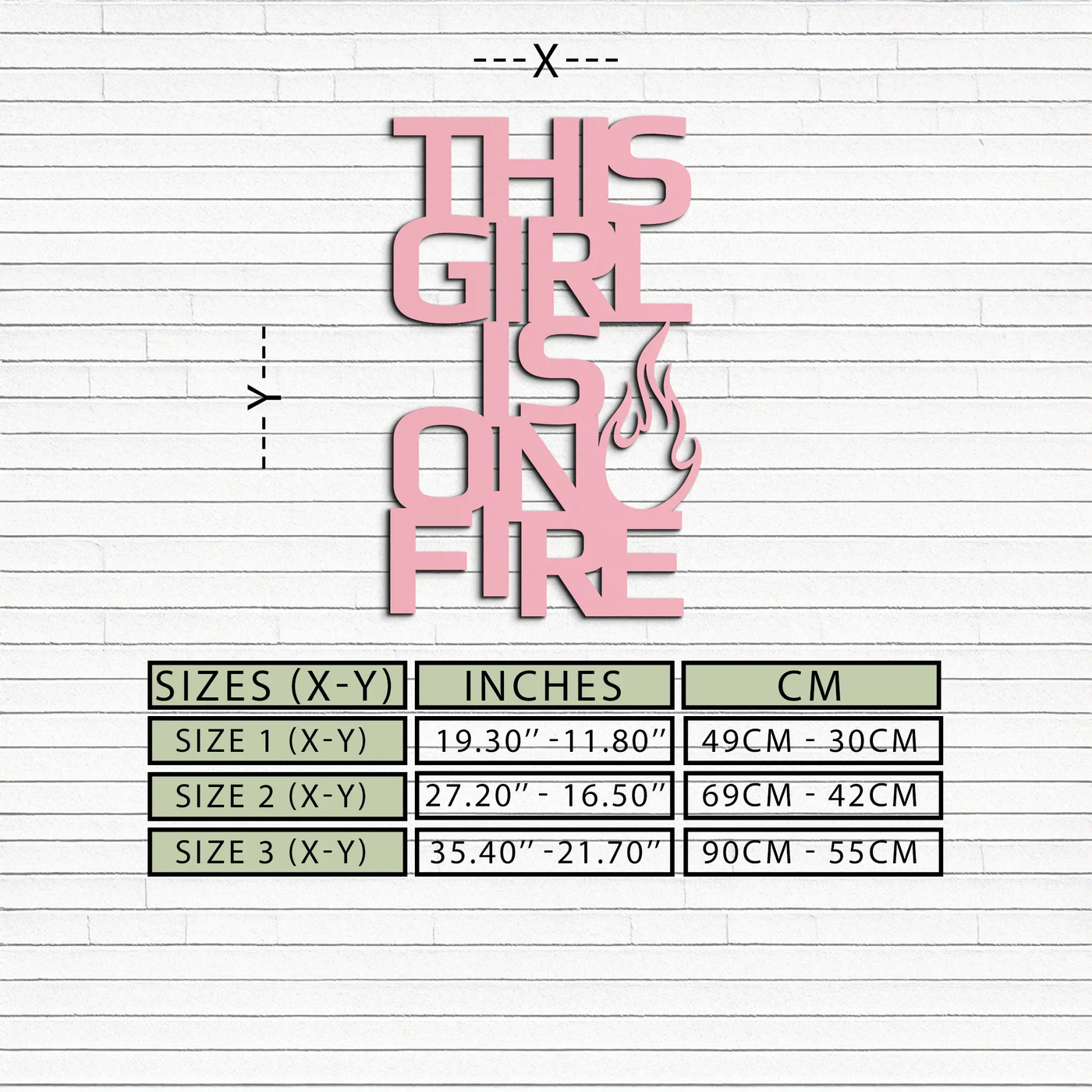 This Girl Is On Fire Metal Wall Art – Bold Flame Typography Design - KAFGP112 by Enova Art