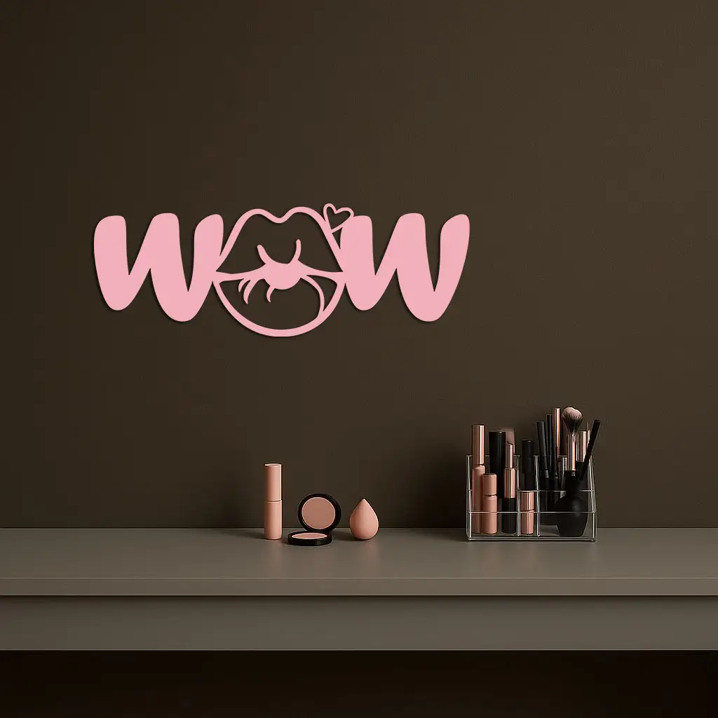 Wow Face Expression Metal Wall Art – Modern Typography Design - KAFGP113 by Enova Art