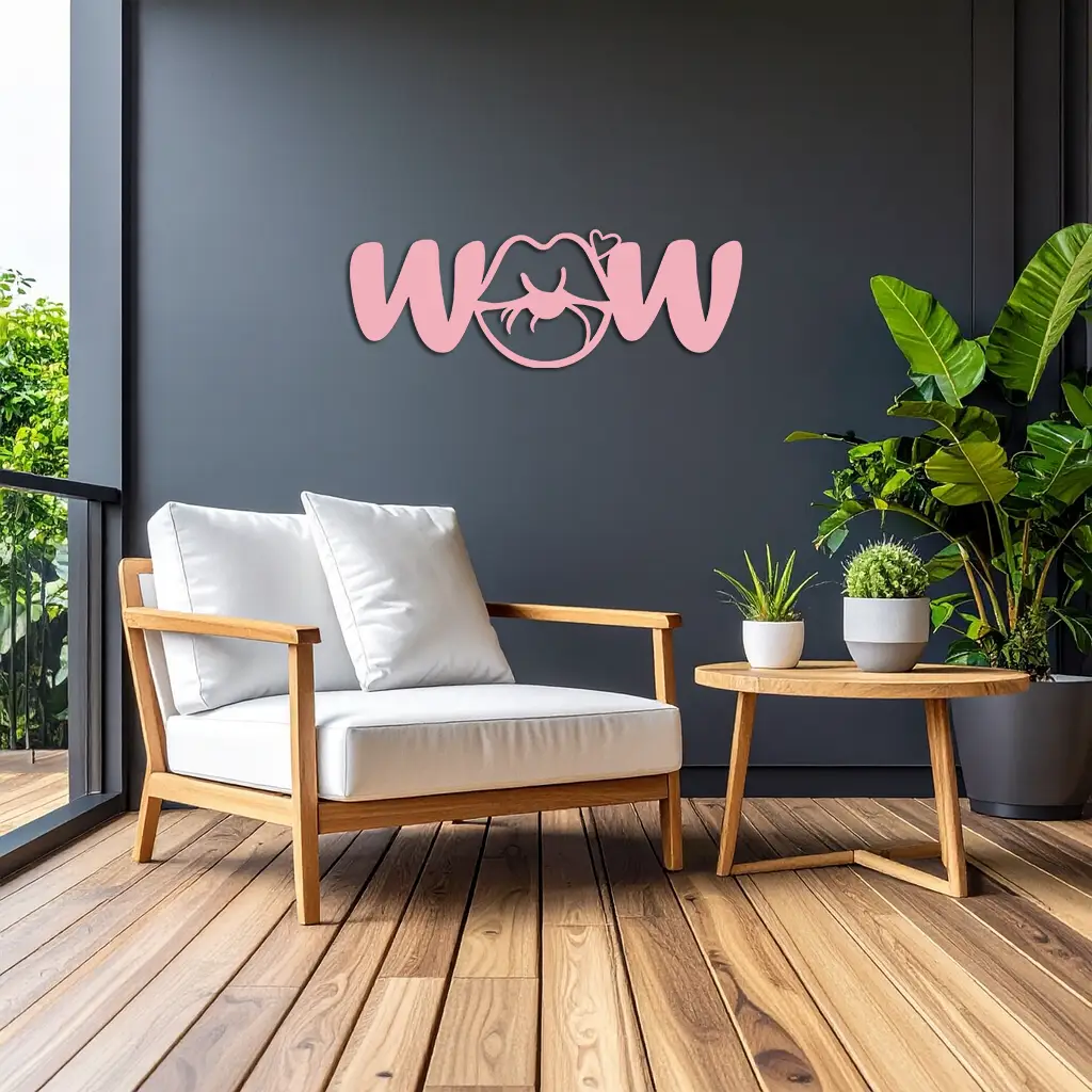 Wow Face Expression Metal Wall Art – Modern Typography Design - KAFGP113 by Enova Art