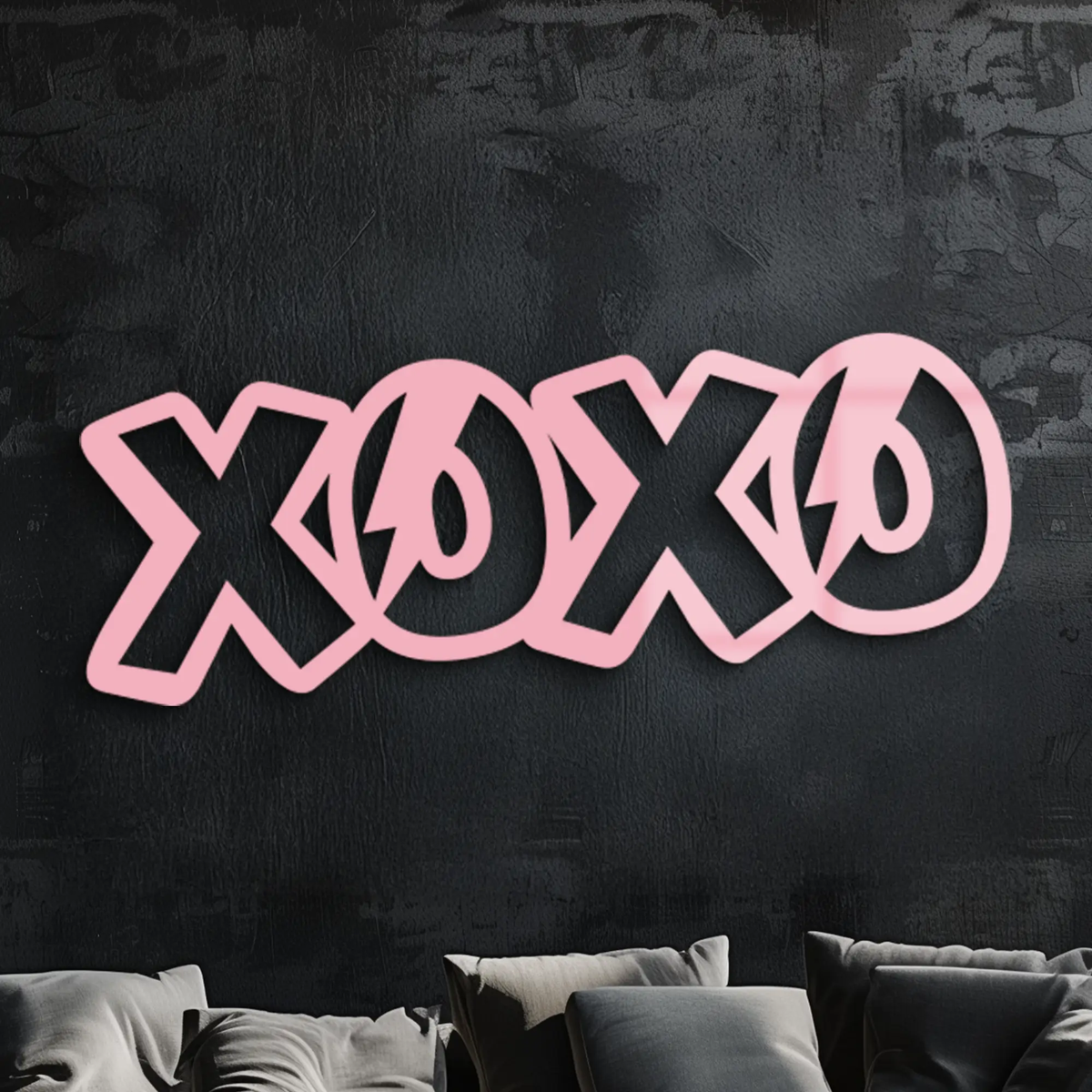 XOXO Word Art Metal Wall Decor – Modern Love Quote Design - KAFGP114 by Enova Art