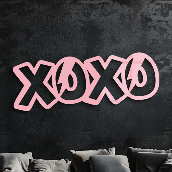 XOXO Word Art Metal Wall Decor – Modern Love Quote Design - KAFGP114