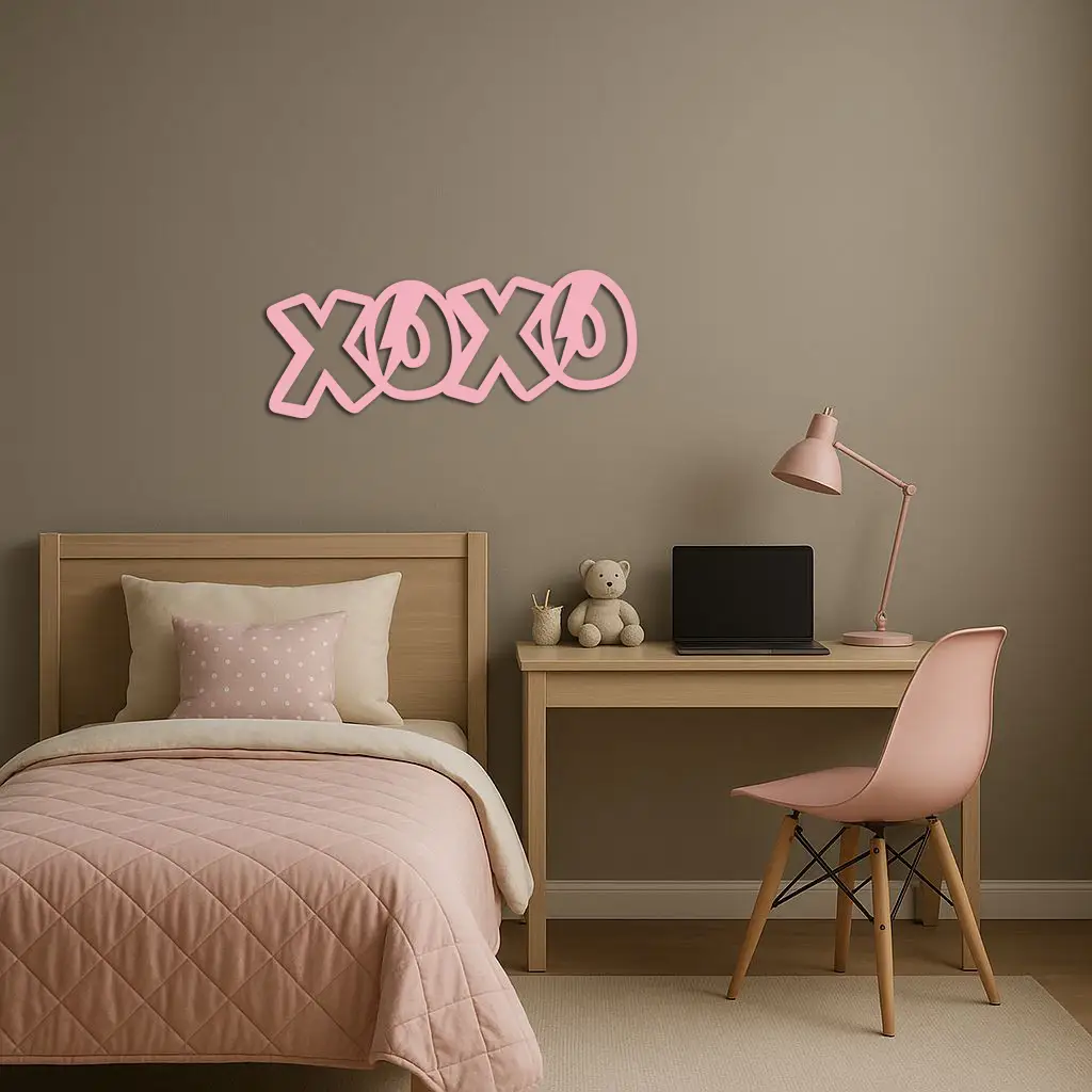XOXO Word Art Metal Wall Decor – Modern Love Quote Design - KAFGP114 by Enova Art