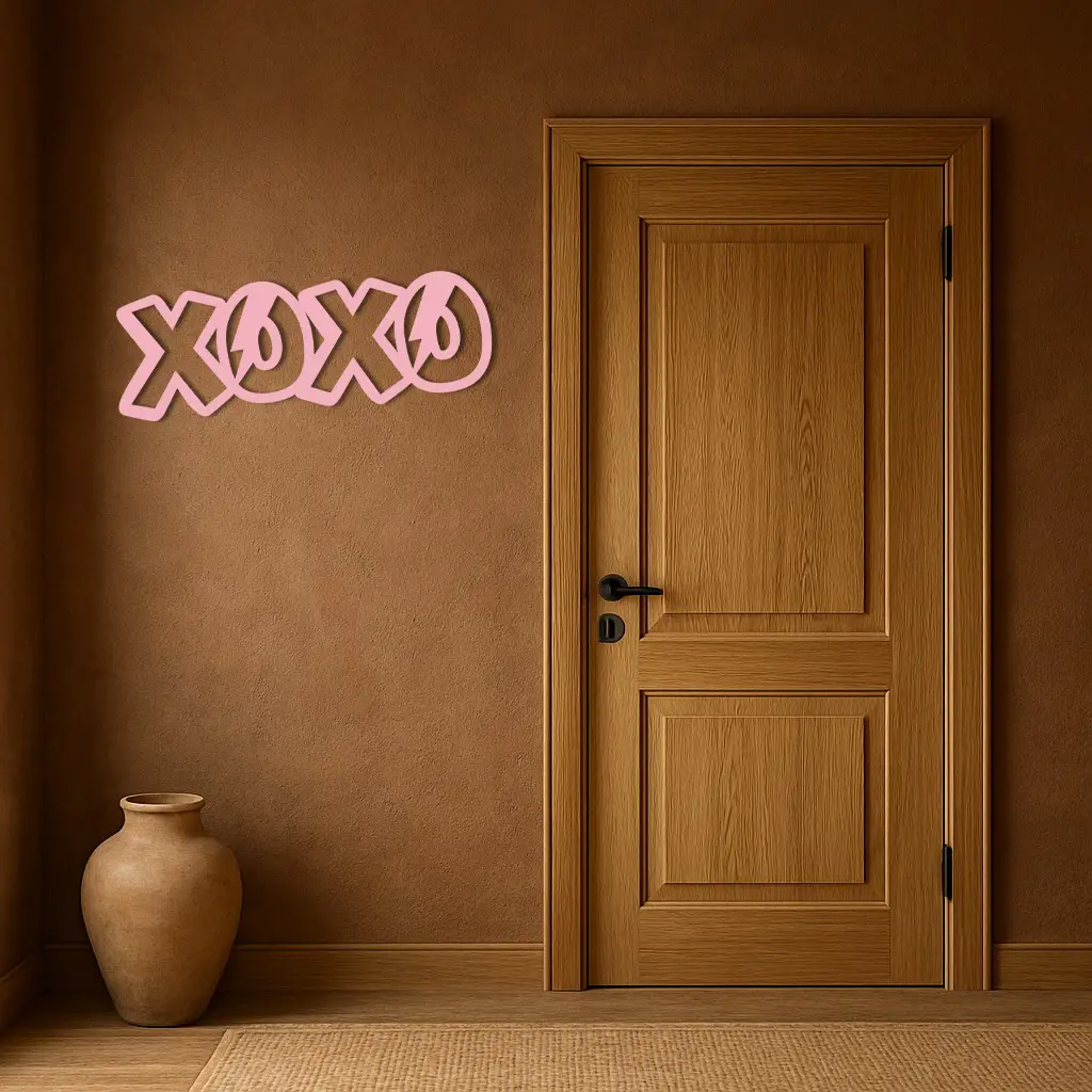 XOXO Word Art Metal Wall Decor – Modern Love Quote Design - KAFGP114 by Enova Art