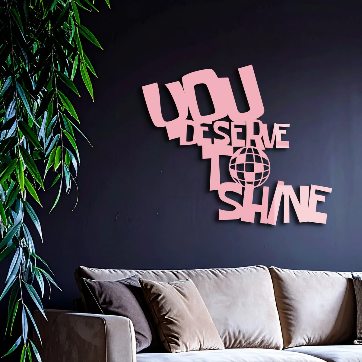 You Deserve to Shine Metal Wall Art – Motivational Disco Ball Design - KAFGP115 by Enova Art