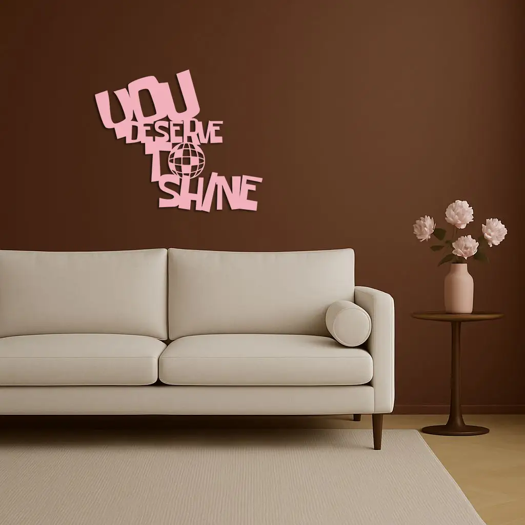 You Deserve to Shine Metal Wall Art – Motivational Disco Ball Design - KAFGP115 by Enova Art