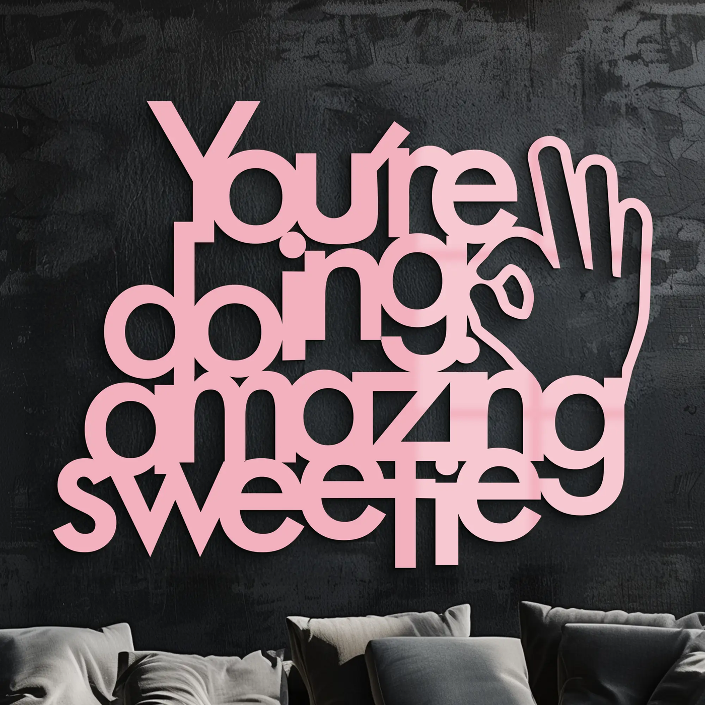 You're Doing Amazing Sweetie Metal Wall Art – Inspirational Quote Design - KAFGP116 by Enova Art