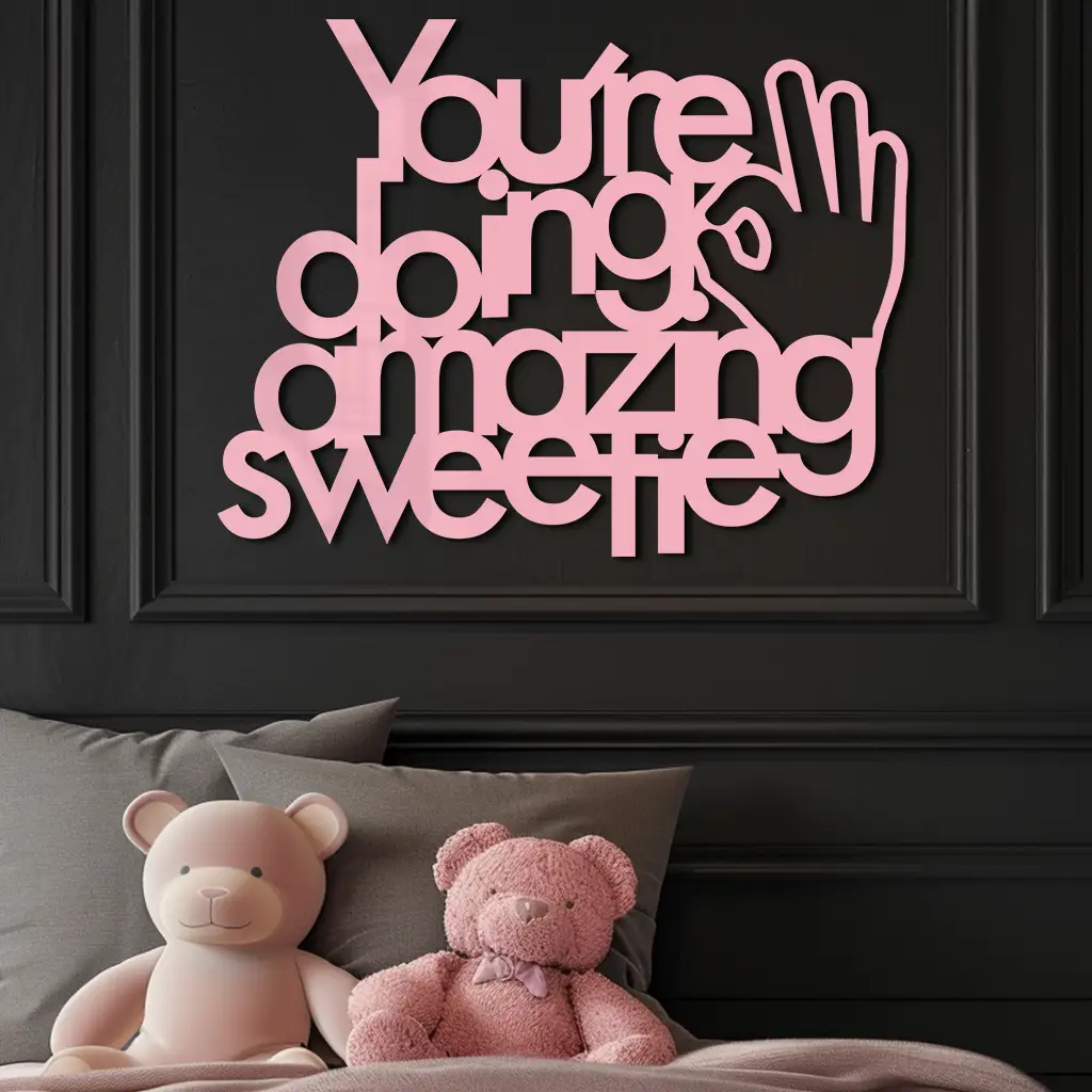 You're Doing Amazing Sweetie Metal Wall Art – Inspirational Quote Design - KAFGP116 by Enova Art
