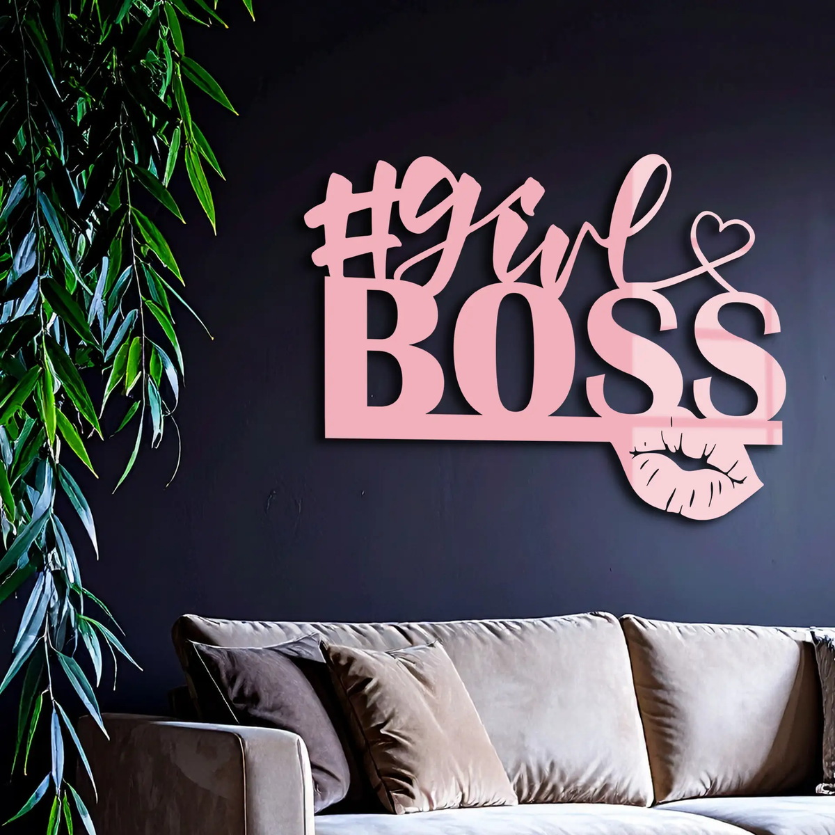 Girl Boss Metal Wall Art – Feminine Power & Modern Decor - KAFGP119 by Enova Art