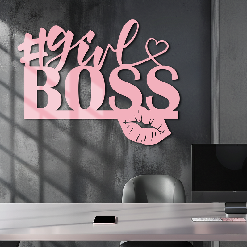 Girl Boss Metal Wall Art – Feminine Power & Modern Decor - KAFGP119 by Enova Art