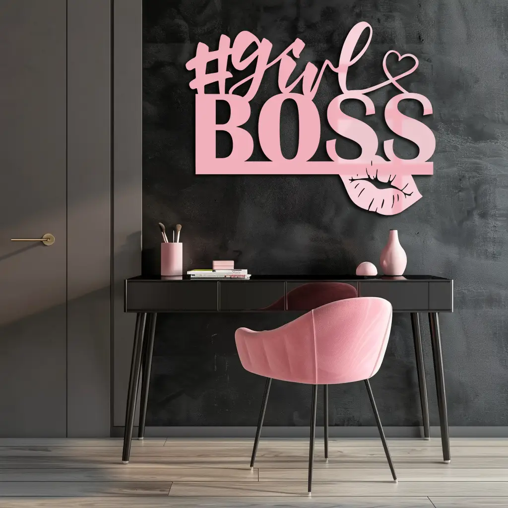 Girl Boss Metal Wall Art – Feminine Power & Modern Decor - KAFGP119 by Enova Art