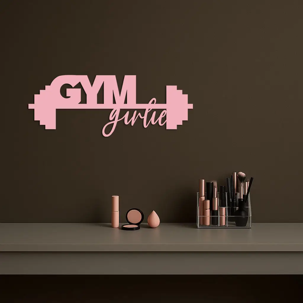 Gym Girlie Metal Wall Art – Fitness Motivational Home & Gym Decor - KAFGP121 by Enova Art