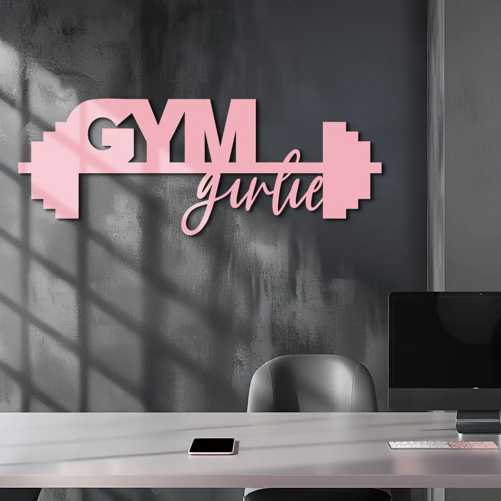 Gym Girlie Metal Wall Art – Fitness Motivational Home & Gym Decor - KAFGP121 by Enova Art