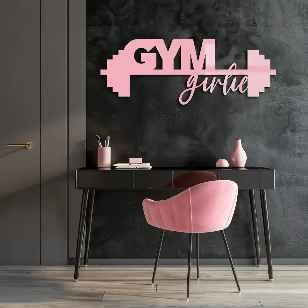 Gym Girlie Metal Wall Art – Fitness Motivational Home & Gym Decor - KAFGP121 by Enova Art