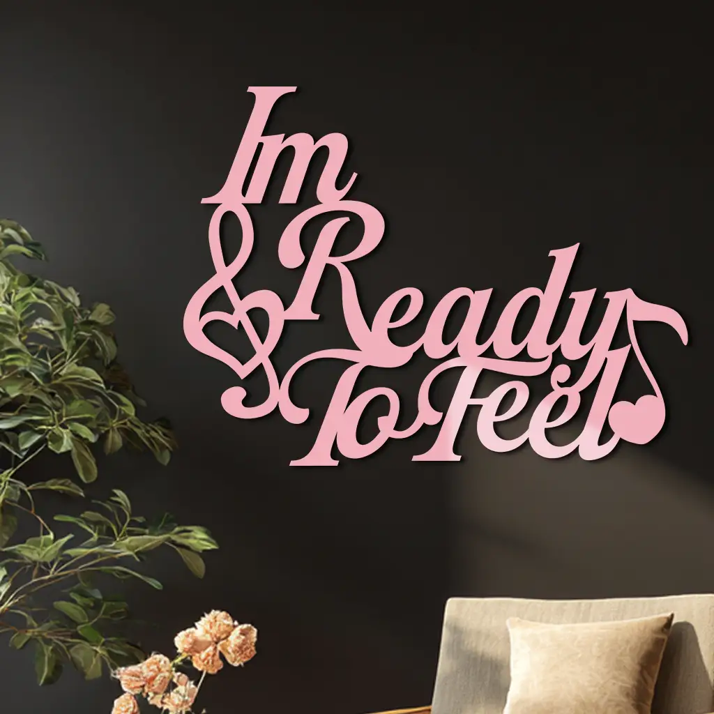 I'm Ready to Feel Quote Metal Wall Art – Musical Heart & Note Design - KAFGP126 by Enova Art