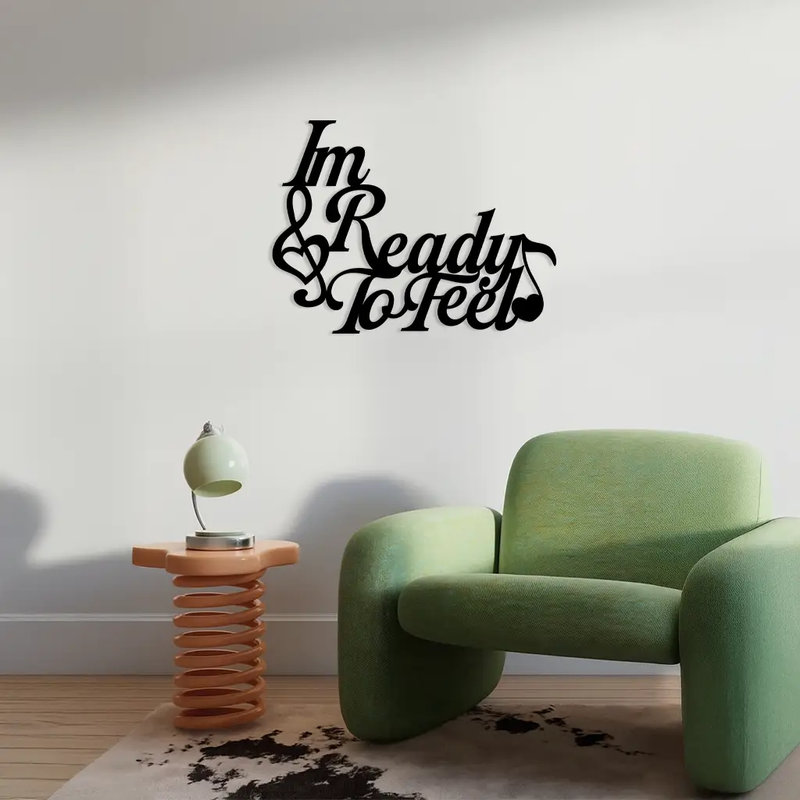 I'm Ready to Feel Quote Metal Wall Art – Musical Heart & Note Design - KAFGP126 by Enova Art