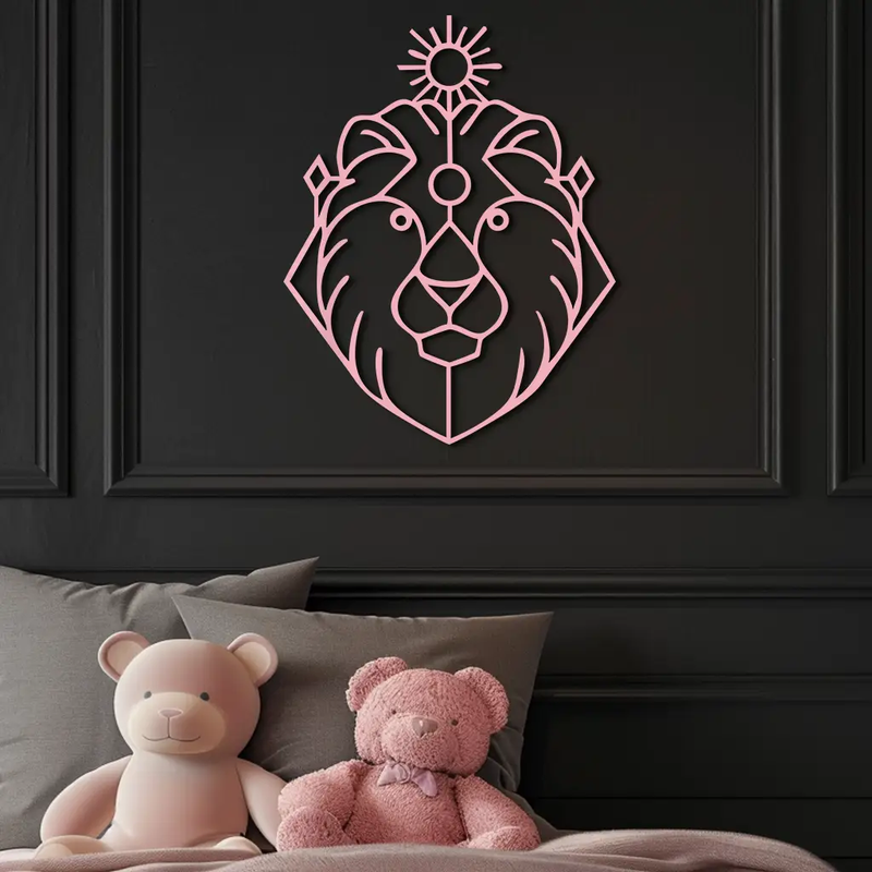 Leo Zodiac Metal Wall Art – Geometric Lion Horoscope Decor - KAFGP144 by Enova Art