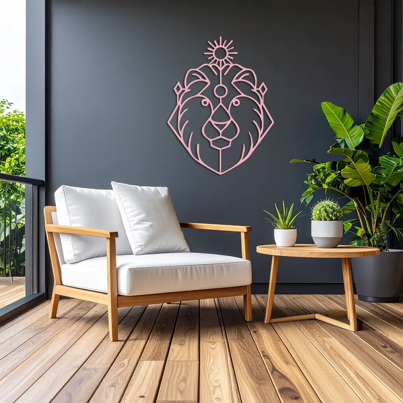 Leo Zodiac Metal Wall Art – Geometric Lion Horoscope Decor - KAFGP144 by Enova Art