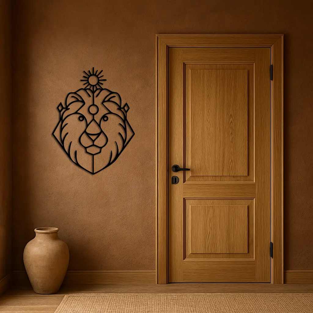 Leo Zodiac Metal Wall Art – Geometric Lion Horoscope Decor - KAFGP144 by Enova Art
