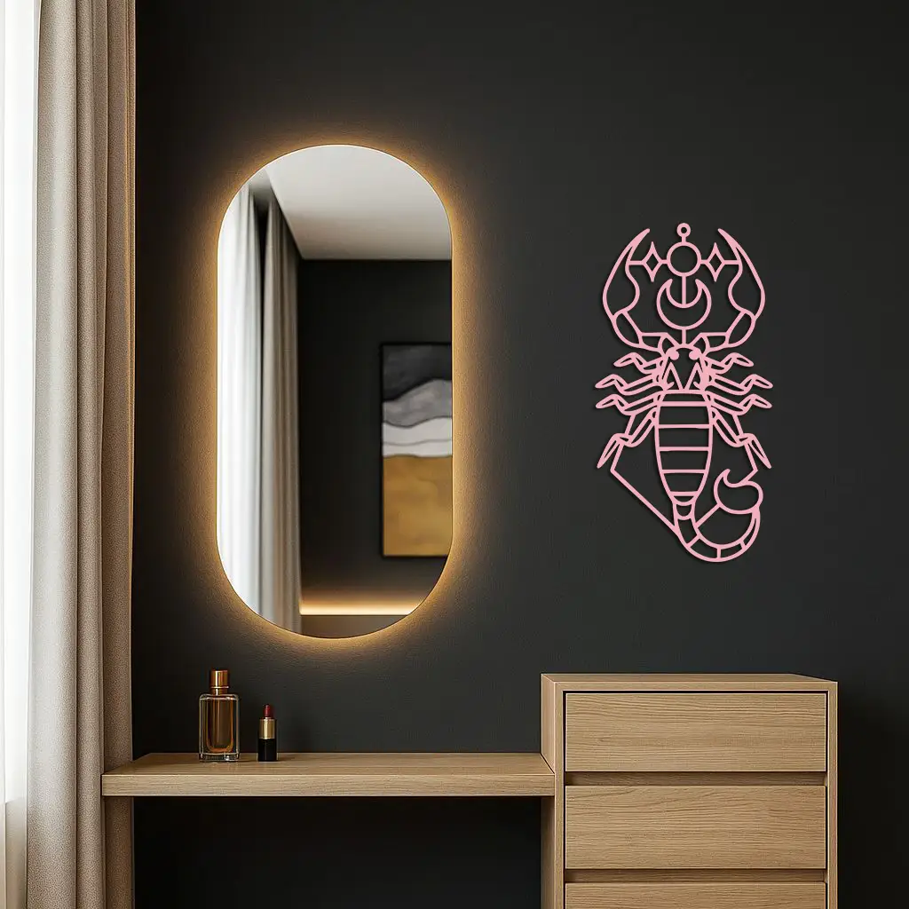 Scorpio Zodiac Metal Wall Art – Geometric Astrology Home Decor - KAFGP145 by Enova Art