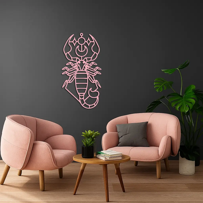 Scorpio Zodiac Metal Wall Art – Geometric Astrology Home Decor - KAFGP145 by Enova Art