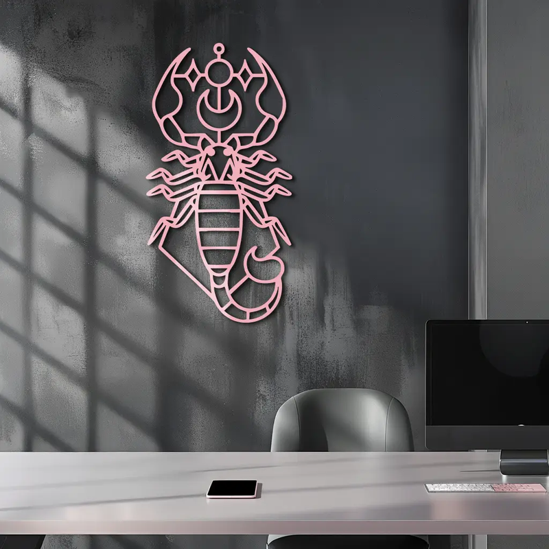 Scorpio Zodiac Metal Wall Art – Geometric Astrology Home Decor - KAFGP145 by Enova Art