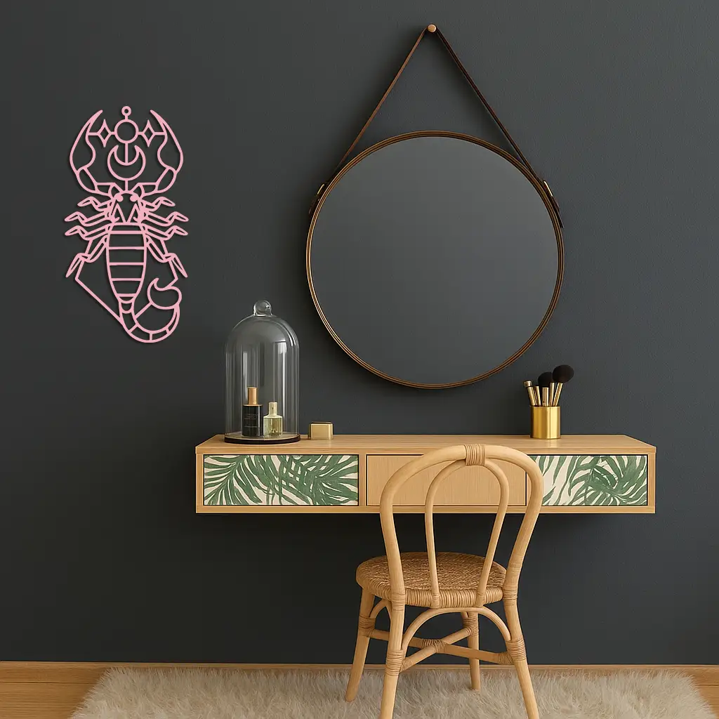 Scorpio Zodiac Metal Wall Art – Geometric Astrology Home Decor - KAFGP145 by Enova Art