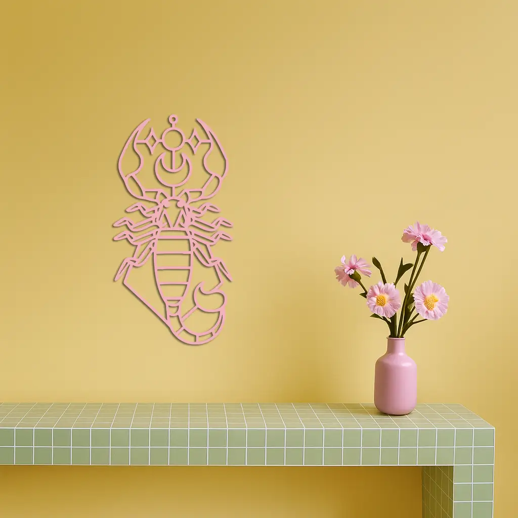 Scorpio Zodiac Metal Wall Art – Geometric Astrology Home Decor - KAFGP145 by Enova Art