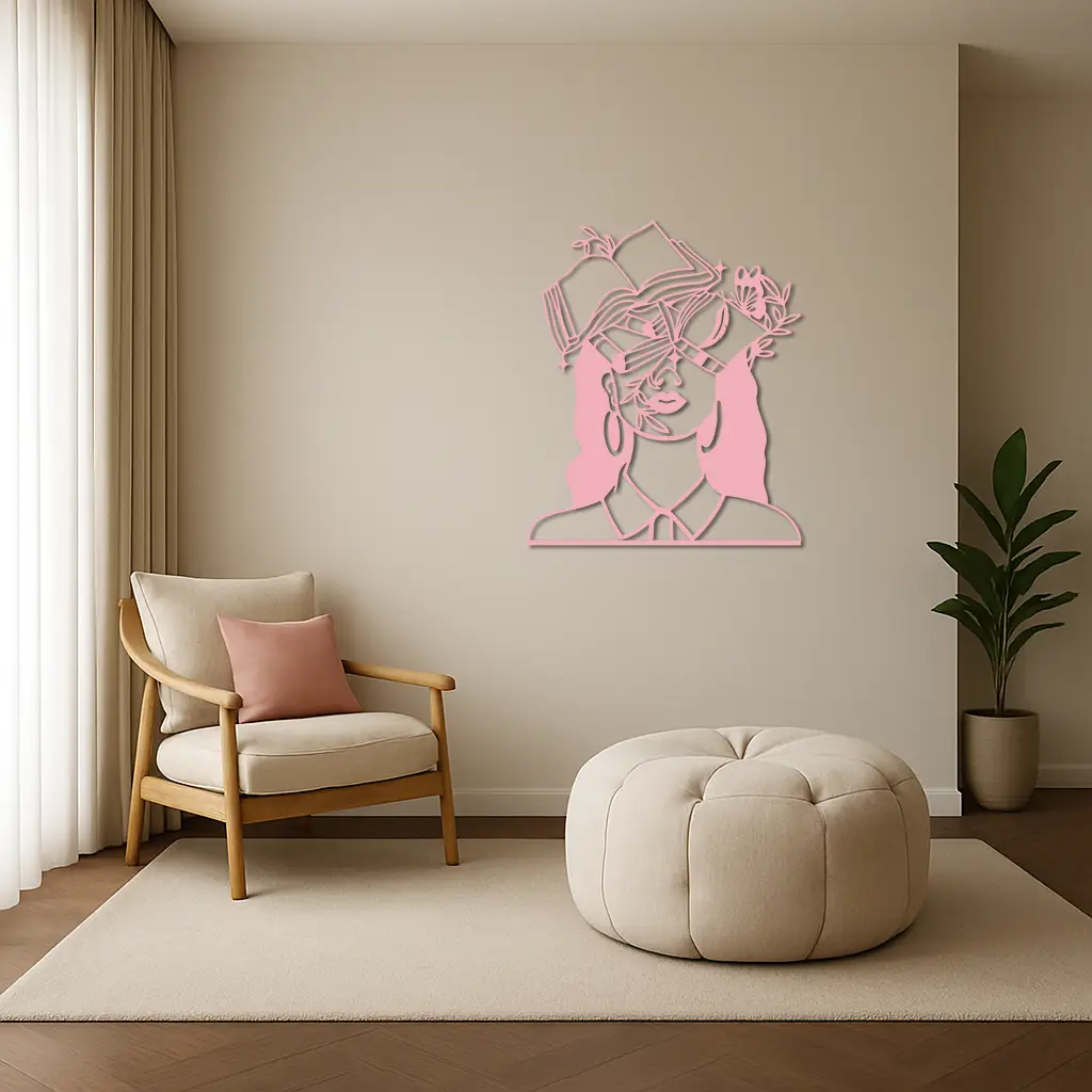 Book Lover Woman Silhouette Metal Wall Art – Reading & Knowledge Inspired Home Decor - KAFGP149 by Enova Art