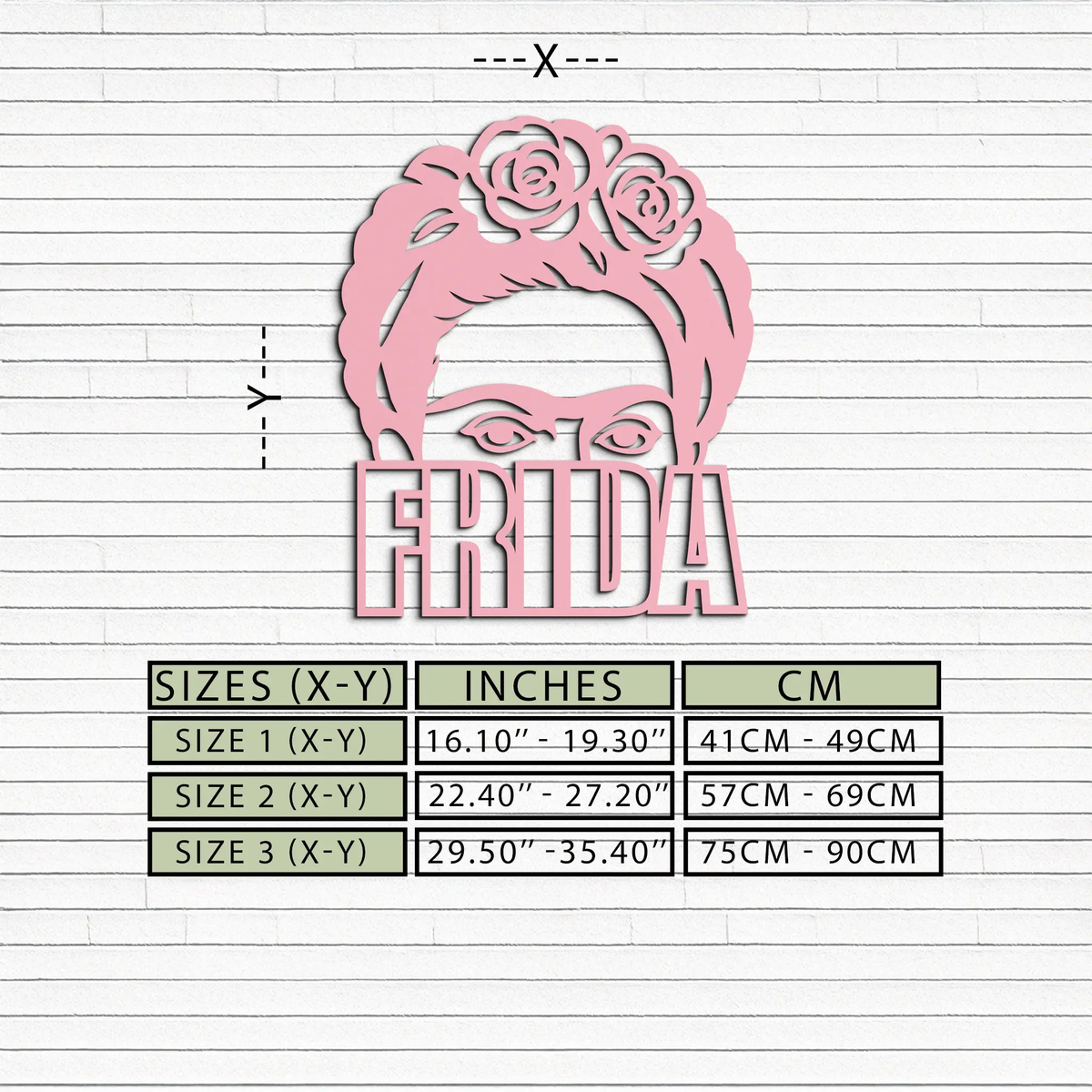 Frida Kahlo Portrait Silhouette – Pink Metal Wall Art - KAFGP165 by Enova Art