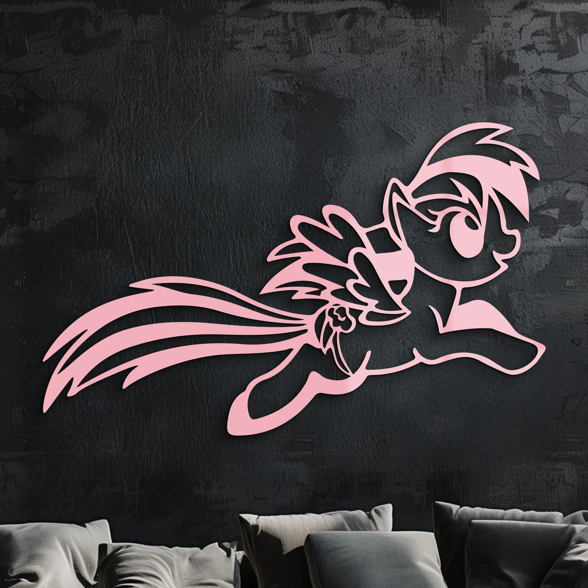 My Little Pony Flying Silhouette – Pink Metal Wall Art - KAFGP174 by Enova Art