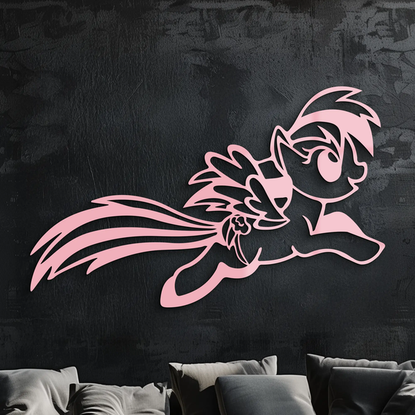 My Little Pony Flying Silhouette – Pink Metal Wall Art - KAFGP174