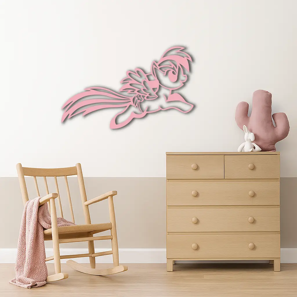 My Little Pony Flying Silhouette – Pink Metal Wall Art - KAFGP174 by Enova Art
