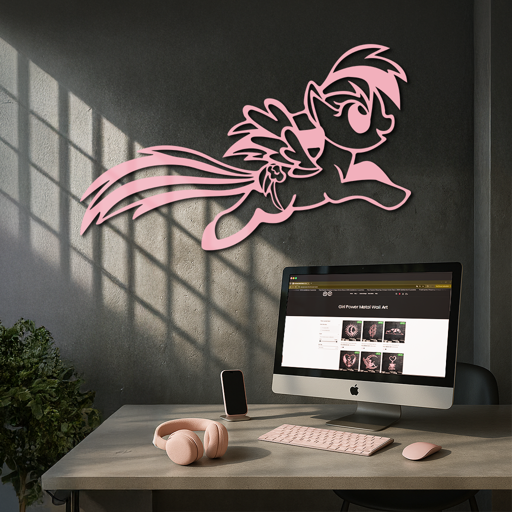 My Little Pony Flying Silhouette – Pink Metal Wall Art - KAFGP174 by Enova Art