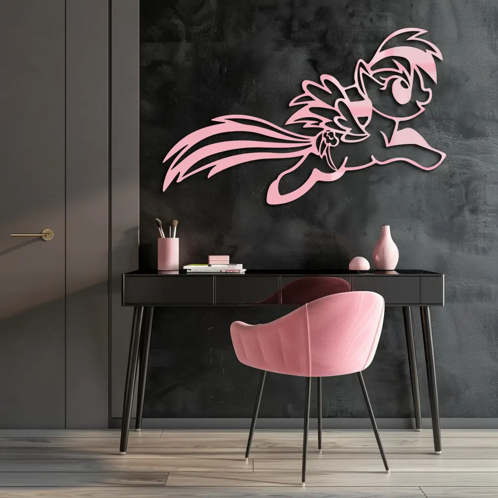 My Little Pony Flying Silhouette – Pink Metal Wall Art - KAFGP174 by Enova Art