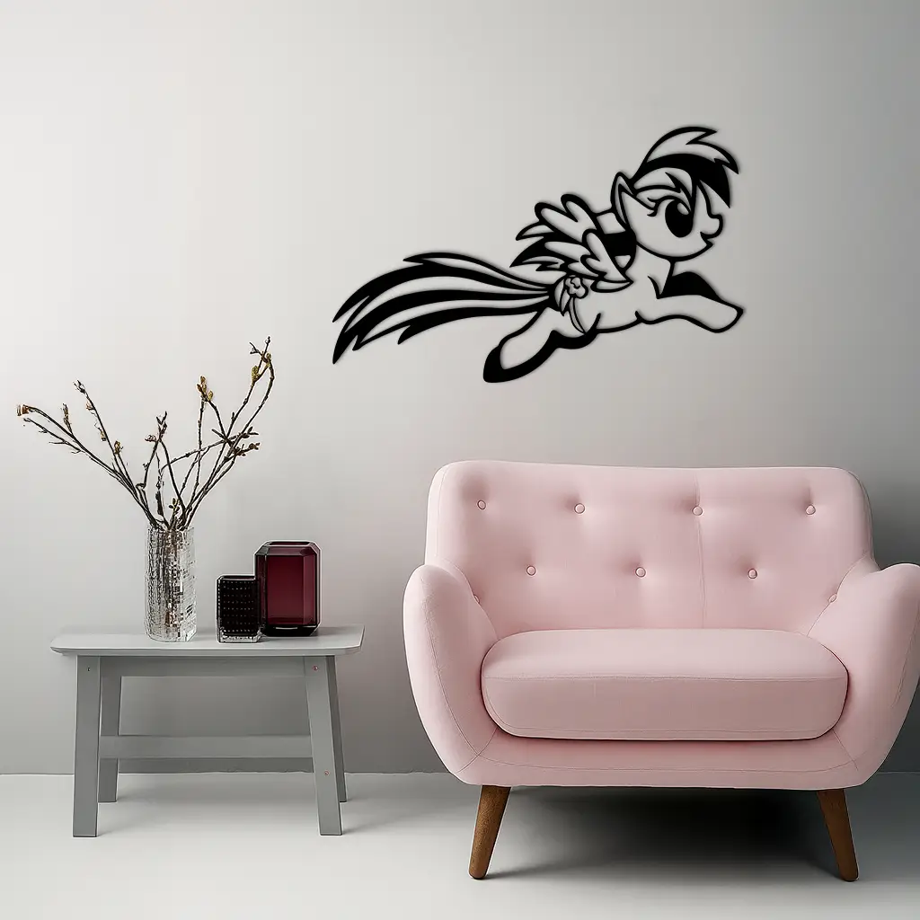 My Little Pony Flying Silhouette – Pink Metal Wall Art - KAFGP174 by Enova Art
